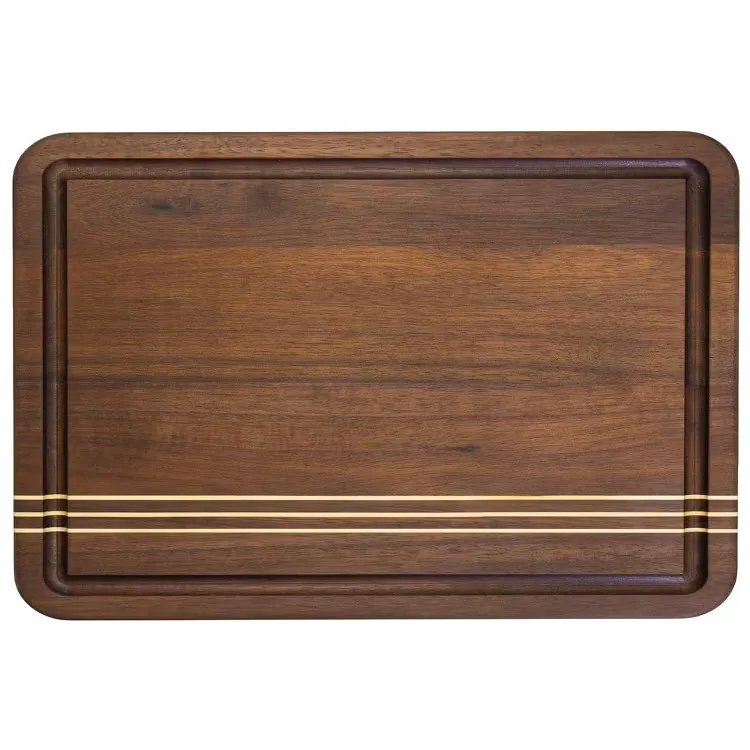 Walnut board with three maple pinstripes